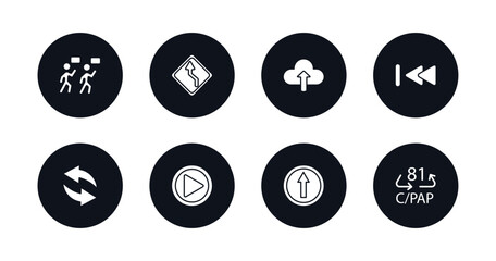 Poster - symbol for mobile filled icons set. filled icons such as industrial action, left reverse curve, clou