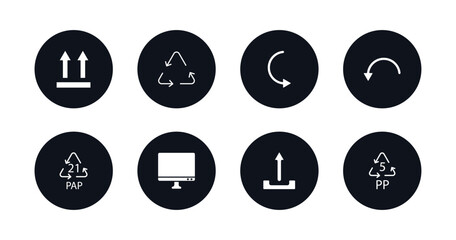 Poster - symbol for mobile filled icons set. filled icons such as up side, recycable, curved arrows, curve ar