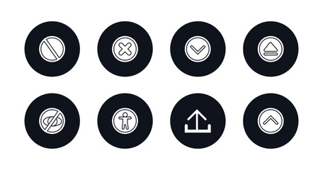 Poster - symbol for mobile filled icons set. filled icons such as disable, x mark, down, eject, hide, accessability, output, up vector.