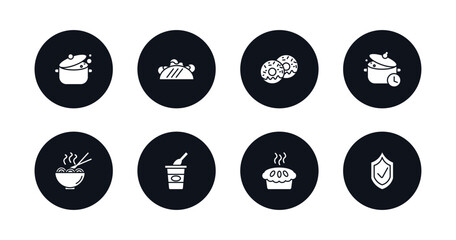 Poster - symbol for mobile filled icons set. filled icons such as cooking, taco, doughnut, cooking time, nood
