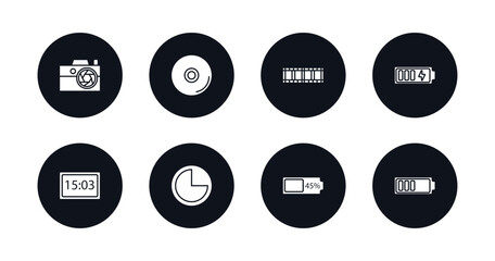 Poster - symbol for mobile filled icons set. filled icons such as compact camera, compact disc, film strip, c