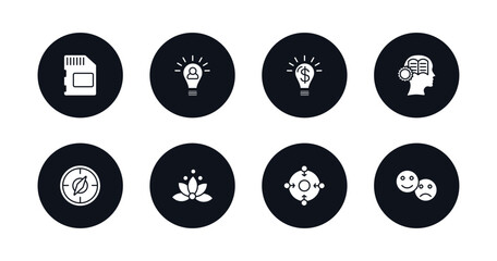 Poster - symbol for mobile filled icons set. filled icons such as memory, initiative, opportunity, learning, orientation, relaxation, concentration, feelings vector.