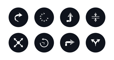 Poster - symbol for mobile filled icons set. filled icons such as right curve, loading arrows, upward, split 