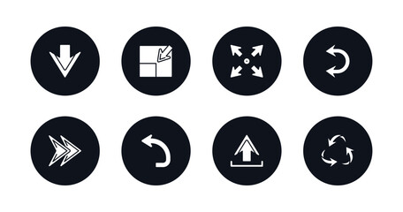 Poster - symbol for mobile filled icons set. filled icons such as down arrow, minimize arrows, expand, double