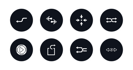 Poster - symbol for mobile filled icons set. filled icons such as curved left arrow, left right, focus, suffl