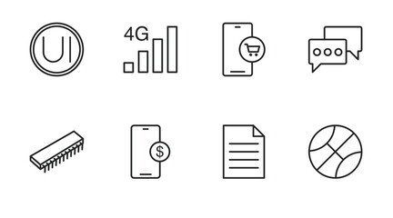 Poster - outline icons set. thin line icons such as ,