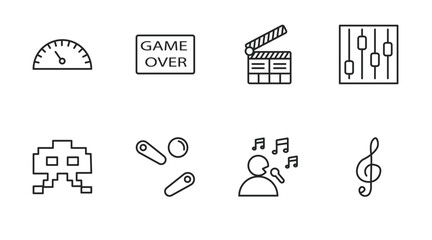 Poster - outline icons set. thin line icons such as ,