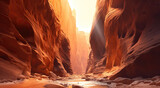 Fototapeta  - Colorful red rocks of a gorge in Arizona.