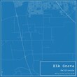 © Rezona - Blueprint US city map of Elk Grove, California.