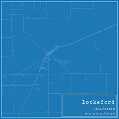  Blueprint US city map of Lockeford, California.