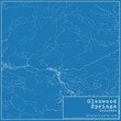 Blueprint US city map of Glenwood Springs, Colorado.