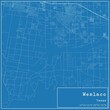 Blueprint US city map of Weslaco, Texas.