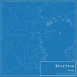 © Rezona - Blueprint US city map of Bluffton, Texas.