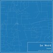 Blueprint US city map of La Ward, Texas.