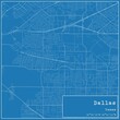 Blueprint US city map of Dallas, Texas.