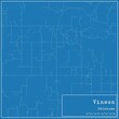 Blueprint US city map of Vinson, Oklahoma.
