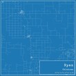 Blueprint US city map of Ryan, Oklahoma.