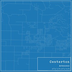  Blueprint US city map of Centerton, Arkansas.