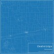 Blueprint US city map of Cambridge, Nebraska.