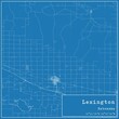 Blueprint US city map of Lexington, Nebraska.