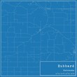 Blueprint US city map of Hubbard, Nebraska.