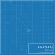Blueprint US city map of Coleridge, Nebraska.