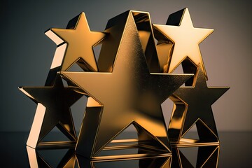 Poster - Gold stars next to the main star on a dark background