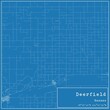 Blueprint US city map of Deerfield, Kansas.