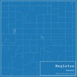 Blueprint US city map of Mapleton, Kansas.