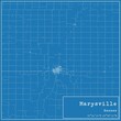 Blueprint US city map of Marysville, Kansas.