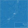 Blueprint US city map of Paola, Kansas.