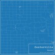 Blueprint US city map of Centerville, Kansas.