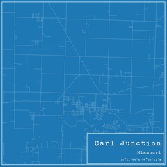  Blueprint US city map of Carl Junction, Missouri.