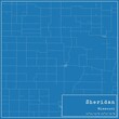 Blueprint US city map of Sheridan, Missouri.