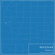 Blueprint US city map of Guilford, Missouri.