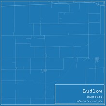 Blueprint US City Map Of Ludlow, Missouri.