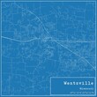 Blueprint US city map of Wentzville, Missouri.