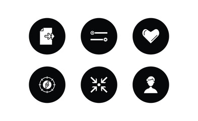 Poster - user interface filled icons set. user interface filled icons pack included next page, desativated, minimal, navigator, compress, humans vector.