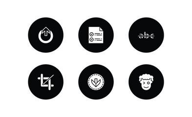 Poster - user interface filled icons set. user interface filled icons pack included external, confirmity, strikethrough, crop tool, bottom arrows, smiles vector.