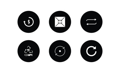 Poster - user interface filled icons set. user interface filled icons pack included repaying, exit full screen arrows, refresh button, 91 c/ldpe, refresh arrows, redo arrow vector.