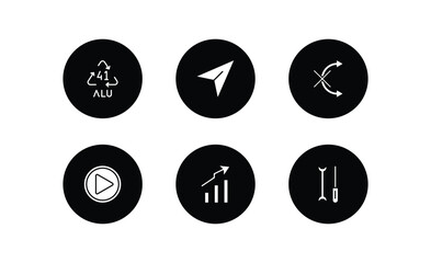 Poster - user interface filled icons set. user interface filled icons pack included 41 alu, navigation arrow, no tittling, play video button, arrow heading up, mechanic tool vector.