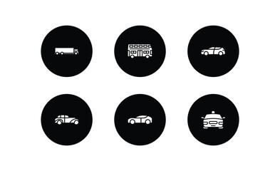 Poster - transportation filled icons set. transportation filled icons pack included truck, double decker bus,