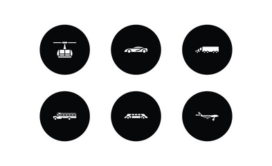 Poster - transportation filled icons set. transportation filled icons pack included chairlift, sports car, ei