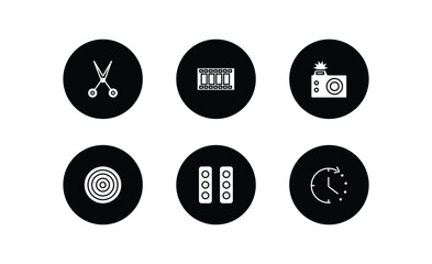 Poster - tools and utensils filled icons set. tools and utensils filled icons pack included open scissors, fi