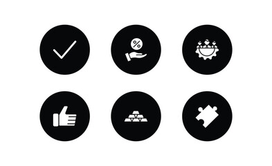 Poster - success filled icons set. success filled icons pack included valid, commission, management, thumb up