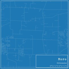  Blueprint US city map of Moro, Illinois.