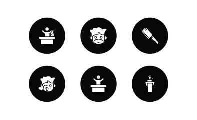 Aufkleber - people filled icons set. people filled icons pack included chemist working, hipster smile, butcher w