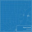 Blueprint US city map of Sparland, Illinois.