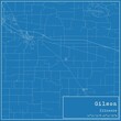 Blueprint US city map of Gilson, Illinois.