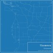 Blueprint US city map of Thomson, Illinois.